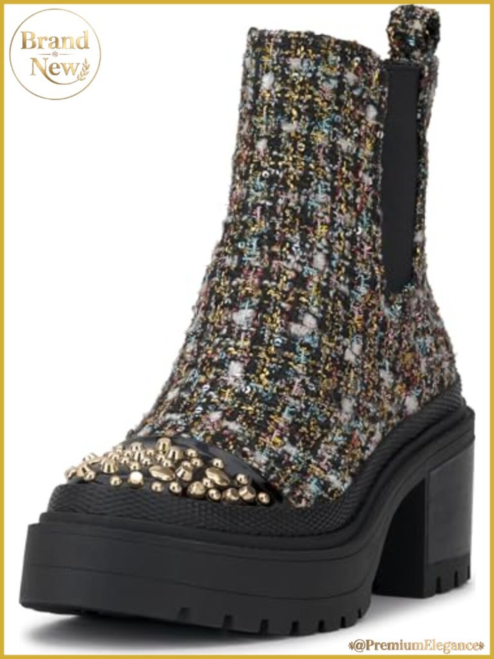Jessica Simpson Jymmie Tweed Ankle Chelsea Platform Boots